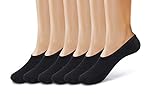 Silky Toes Women's No Show Socks 6 Pk, Non- Slip Silicone Cushion Foot Liners (9-11 Black-6 Pairs)