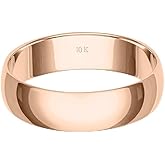 Men’s or Women's 10K or 14K Yellow or White Gold 5MM Classic Plain Simple Wedding Band by Brilliant Expressions