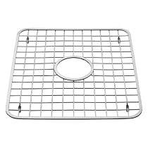 InterDesign Gia Kitchen Sink Protector - Wire Grid Mat with Center Drain Hole, Polished