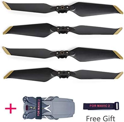 MAYISUMAI 2 Pairs Drone Propellers for DJI Mavic 2 Pro/Mavic 2 Zoom Accessories Low-Noise and Quick-Release 8743F (Gold)