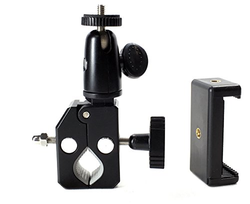 iShot Pro Remora S1 iPhone Universal Smartphone Tripod Monopod Mount Holder + HD Metal Pipe Bar Pole Clamp Adapter - Compatible with iPhone Samsung Galaxy Nexus LG HTC and Other 2.2-3.2" Cell Phones