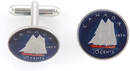 Canadian Dime Ship Coin Cufflinks