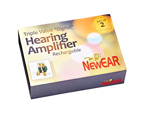 Digital Hearing Amplifier - Rechargeable Behind the Ear Personal Hearing Enhancement Sound Amplifier Pair, BTE Digital Hearing Amplifier with USB Charging Dock by MEDca