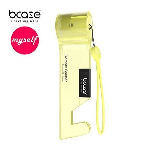 Bigcase Tabletop Selfie Stand with Ajustable Bracket and Bluetooth Remote Shutter for All Smartphones (Yellow)