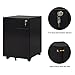 DEVAISE 3 Drawer Mobile File Cabinet with Lock, Mobile Pedestal Cabinet in Black