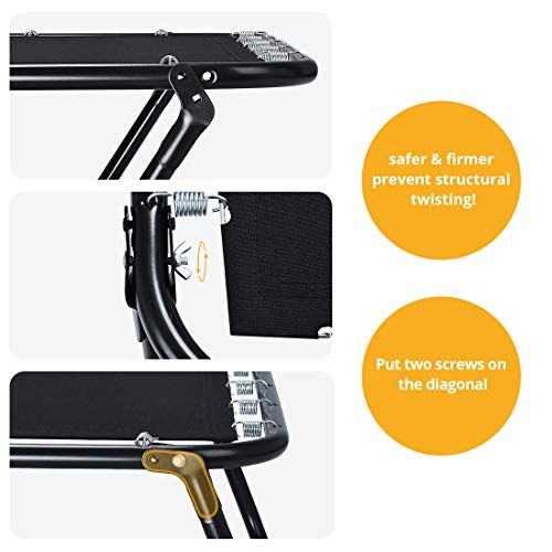 Quictent Heavy Duty Folding Bed with Two Extra Support Belts, 300 lbs