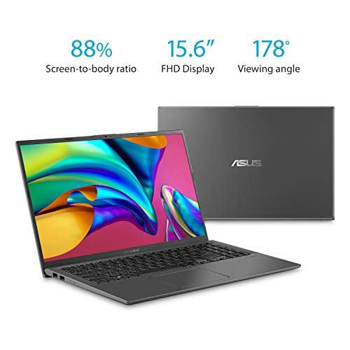 ASUS VivoBook 2019 Premium 15.6’’ FHD Laptop Notebook Computer, 4-Core AMD Ryzen 3 3200U 2.6GHz, 8GB RAM, 256GB SSD, No DVD, Backlit Keyboard, Wi-Fi, Bluetooth, Webcam, HDMI, Windows 10 Home S