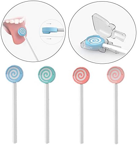 Tongue Scraper Cleaner Lollipop Silicone Tongue Cleaner for Kids Set of 4 Colours~Oral Dental Care