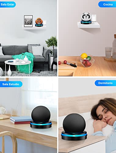 CIRYCASE Soporte para Dot (4.ª Generación), Soporte Mesa para Dot 4 con Guía de Luz Efecto Halo Mejorado, Accesorios Base Ahorro Espacio con Gestión de Cables Incorporada para Dormitorio