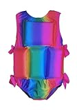 Girls Floating Bathing Suit Flotation Swimsuit (X-Small, Rainbow Tie Dye)