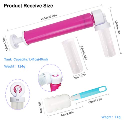 Manual Airbrush for Cakes with 4 Pcs Tube, ULENDIS DIY Baking Airbrush