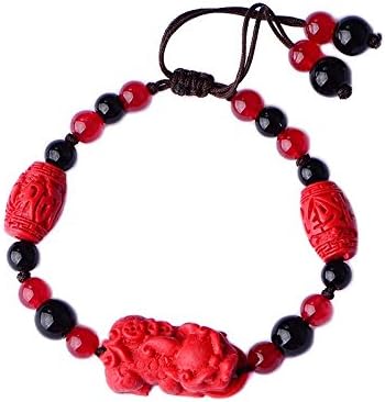 HRCxeuThe China National Wind Cinnabar Bracelet Six Field Truth Transshipment Pearl Jewelry Women Recruit Pixiu Buddha Bead Hand String