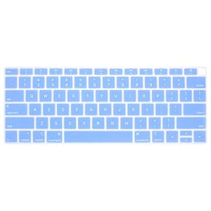 Image of Funut Silicone MacBook Keyboard Cover Spill-Proof Washable Skin Gel Keyboard Protector for Newest MacBook Air 13 Inch Retina Display with Touch Id 2018 Release A1932, Lightblue