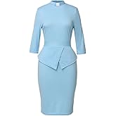 BLESSUME Catholic Church Women Clergy Tab Collar Dress Mass Sheath Dress