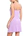 Ekouaer Full Slip Womens Plus Size Sleepwear Lingerie Satin V-Neck Dresses (Purple, XL)