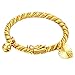 UM Jewelry Gold Plated New Born Baby Charm Bracelets for Girls and Boys with Heart Leaf,Bell 4.33