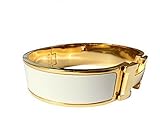 Buckle Bangle Bracelet 18MM Color Gold/White