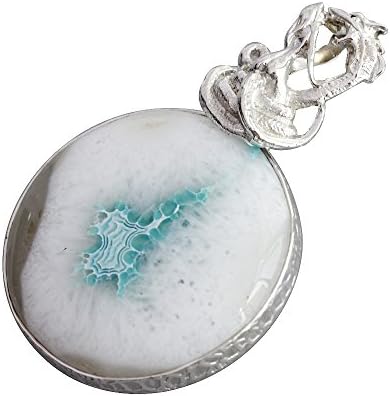 Blue Botswana Agate Pendant
