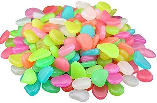 WSS - 100 Glow in Dark Pebbles Stone (Multicolor)