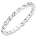 CloseoutWarehouse Cubic Zirconia Stackable Endless Eternity Ring Sterling Silver (Color Options, Sizes 3-15) (Clear CZ Sterling Silver, 6)