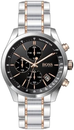 BOSS hugo Grand Prix Men's Black Dial Stainless Steel Band Watch - Main Image