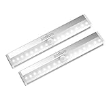 Seatore Motion Sensor Light 16 LED Rechargeable Portable Night Light With Magnetic Strip for Closet, Attics, Hallway, Washroom, Cabinet, Cool White,2-Pack