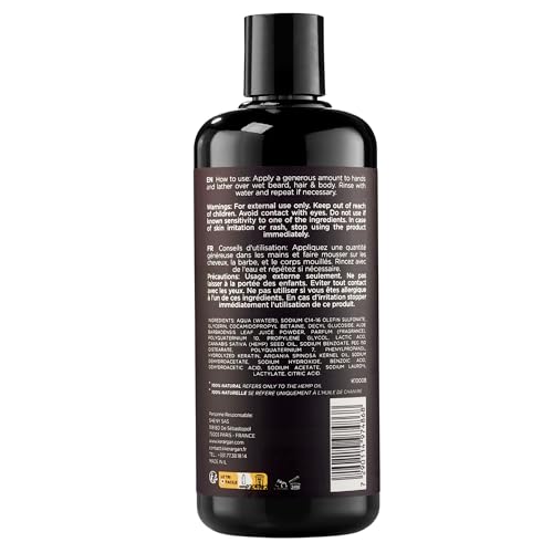 KERARGAN – 3IN1 STRENGTHENING SHAMPOO WITH HEMP OIL – STRENGTHENS HAIR, BEARD, AND BODY – REVITALIZES, NOURISHES – FOR DRY SKIN AND HAIR – SULFATE, GMO, SILICONE, MINERAL OIL-FREE – 16.9 FL OZ
