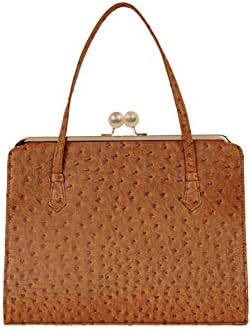 Voodoo Vixen Womens Iris 40s Style Handbag in Tan Ostrich Effect
