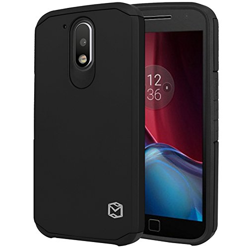 Moto G4 / G4 Plus Case, MP-Mall [Shockproof] Armor Hybrid Defender Rugged Protective Case Cover Fit For Motolora Moto G 4th Generation / Moto G Plus 4th Gen (Black)