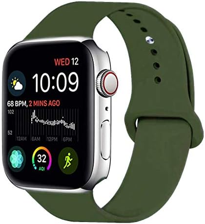 MOOLLY for Watch Band 38mm 40mm, Soft Silicone Watch Strap Replacement Sport Band Compatible with Watch Band Series 4 Series 3 Series 2 Series 1 Sport & Edition (Forest Green,40mm 38mmM/L