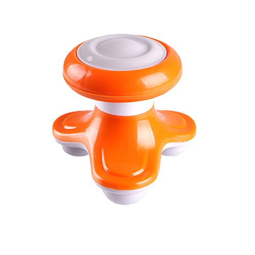 Mini Handheld Electric Wave Vibrating Massager Scalp Head Neck Shoulders Back Full Body Massagers USB or Battery Powered (Orange)