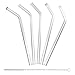 STRAWGRACE Handmade Glass Straws with Colored Tips, Bent - independently tested in DE - Set of 5 with Brush - Glass Drinking Straws, Ideal for Smoothie etc, 23cm x 10mm, Healthy, Reusable, Free of BPA