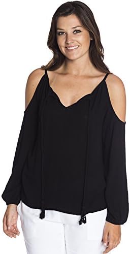 Santiki Ella Channing Long Peek a Boo Sleeve Top - Black