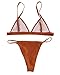 Macvise Women's 2 Pcs Bikini Triangle Top Brazilian Bottom Swimwear Bikini Set (Medium(US 4-6), Coffee)