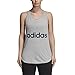 adidas Women's Essentials Linear Loose Tank Top, Medium Grey Heather/Collegiate Navy, Medium