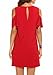 PrinStory New Women's Chiffon Cold Shoulder Sleeve Dress Red 14