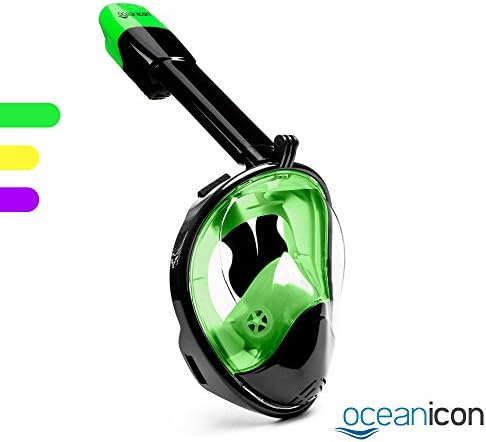 Full Face Snorkel Mask with GOPRO MOUNT 180 VIEW PANORAMIC Scuba Mask Snorkeling Mask with Anti Fog Anti Leak PREMIUM COLORS AND LONG TUBE DESIGN by Ocean icon