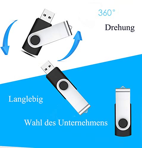 VIEWFUN 5 Stück USB Stick 4GB USB 2.0 Flash Drive Speicherstick USB-Flash-Laufwerk Memory Stick 360° Drehbar Metall… – Bild 4