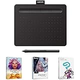 Wacom Intuos Graphics Drawing Tablet with 3 Bonus Software included, 7.9"x 6.3", Black (CTL4100)