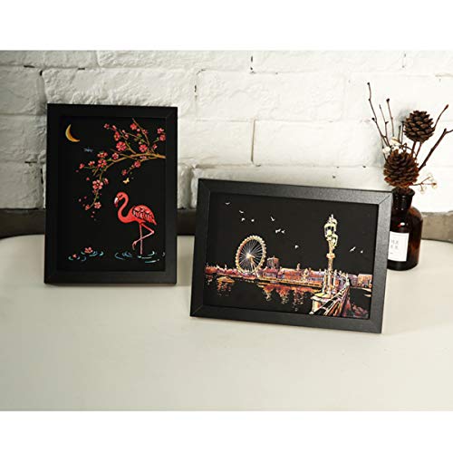 IFfree DIY Night View Scratchboard Scratch Art Paper with Release Pressure to Release Pressure (Dream Castle) (Building and Animal) - Thumbnail 3