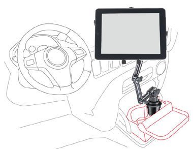 Arkscan MCUP11 Universal Tablet Car Cup Hole Mount 360Â° Degree Rotation Heavy Duty Aluminum for iPad & Tablet 7" to 11"