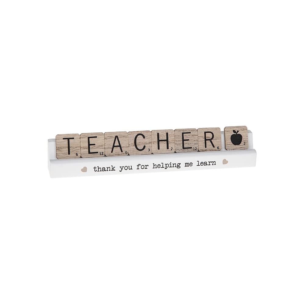 Scrabble Sentiments Teacher Thank You Wooden Scrabble Table Plaque Gift
