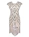 PrettyGuide Women's 1920s Flapper Dress Crystal Sequin Embellished Fringed Gatsby Dress