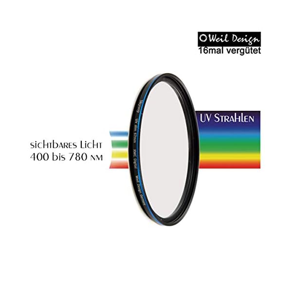 UV Filter Slim 67 mm XMC Digital weildesignesign Germany mit Objektivschutz, blockt ultraviolettes Licht, Frontgewinde, 16 Fach vergütet, Filterbox (UV Objektivschutz Filter 67mm) – Bild 6