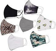 Lunachix Mascarilla protectora de triple capa, paquete de 7 impresiones surtidas (incluye 1 máscara tejida)