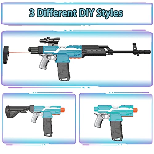 Pistola de Juguete Eléctrica con 100 Dardos, Pistola de Juguete para niños con 12 Clips para Dardos, Pistola Blaster 3 Modos de Disparo, Regalo de Cumpleaños para Niños de 6 7 8 9 10 11 12+ Años