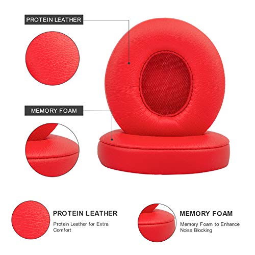 Beats Solo Replacement Ear Pads by Link Dream - Replacement Ear Cushions Kit Memory Foam Earpads Cushion Cover for Solo 2.0/3.0 Wireless Headphone, 2 Pieces