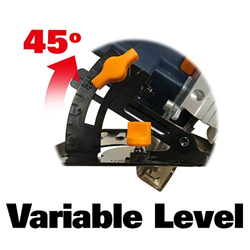 BLUE RIDGE 18V Akku Kreissäge Handkreissäge, 4.0Ah, 53mm bei 90 °, 36 mm bei 45°, Parallelführung, Vaccum Adapter, BR2803