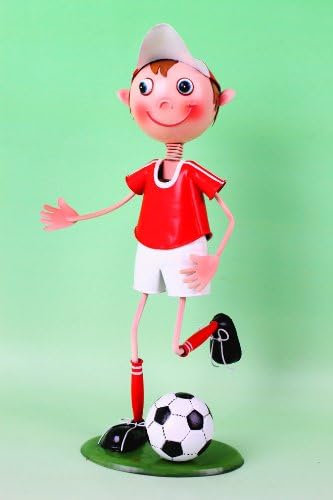 40cm Metal Footballer Collection Bobble Head Indoor Outdoor Ornament