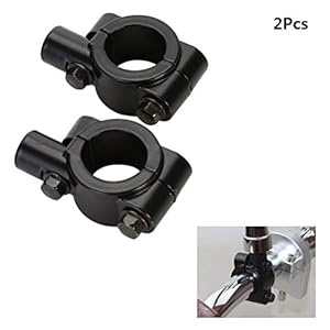 Voarge 2 stuks 7/8 inch universele stuurspiegelhouder stuurhouder motorfiets spiegel houder stuurhouder (zwart)